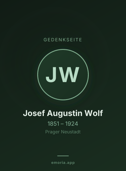 Gedenkportrait von Josef Augustin Wolf