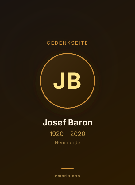 Gedenkportrait von Josef Baron
