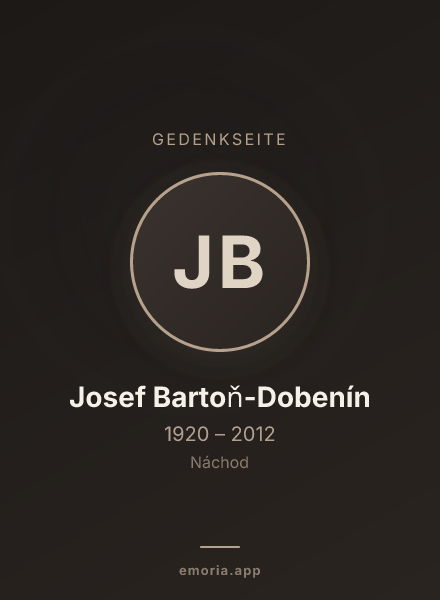 Gedenkportrait von Josef Bartoň-Dobenín