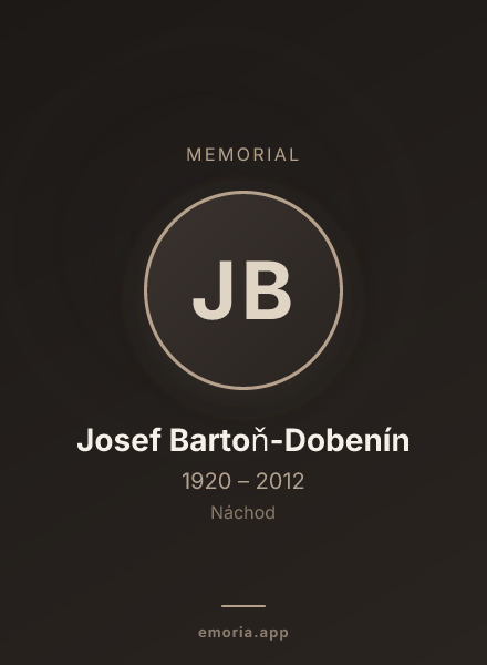 Memorial portrait of Josef Bartoň-Dobenín