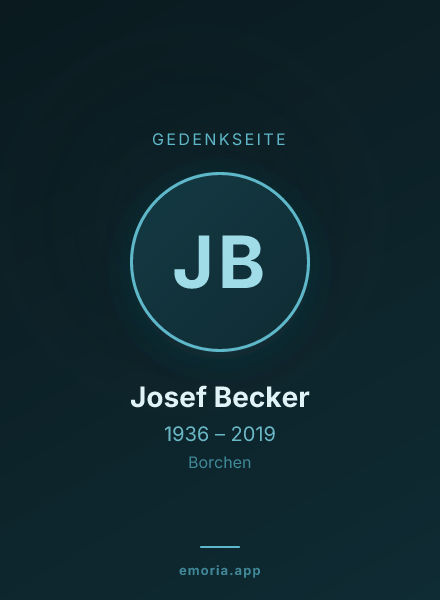 Gedenkportrait von Josef Becker