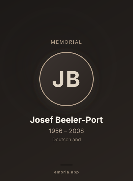 Memorial portrait of Josef Beeler-Port
