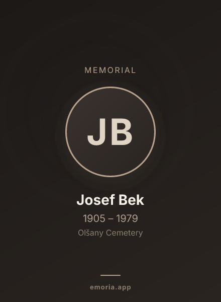 Memorial portrait of Josef Bek