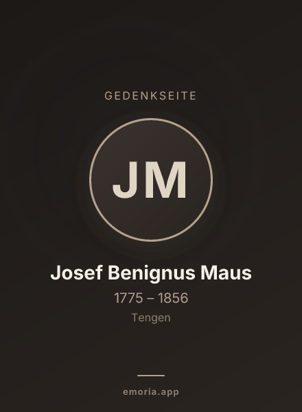 Gedenkportrait von Josef Benignus Maus