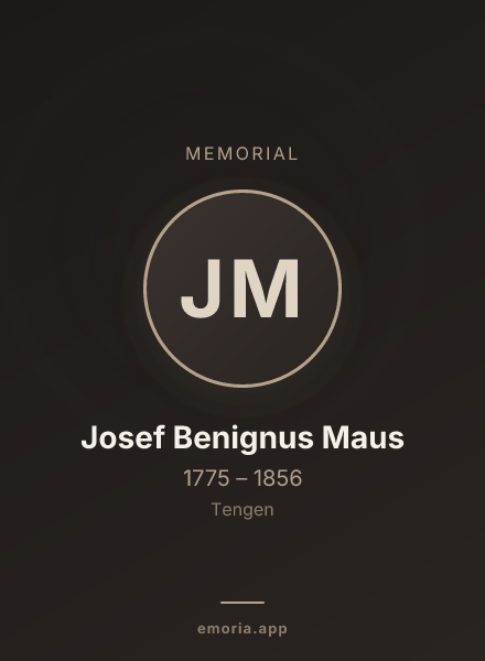 Memorial portrait of Josef Benignus Maus