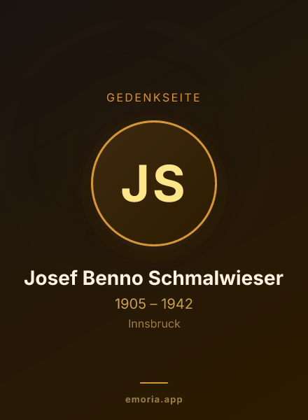 Gedenkportrait von Josef Benno Schmalwieser