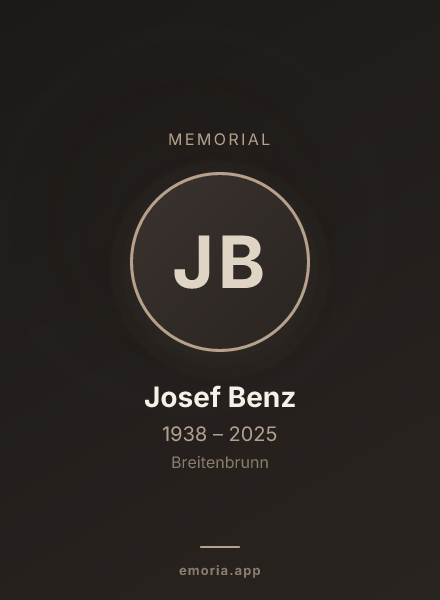 Memorial portrait of Josef Benz
