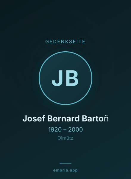 Gedenkportrait von Josef Bernard Bartoň
