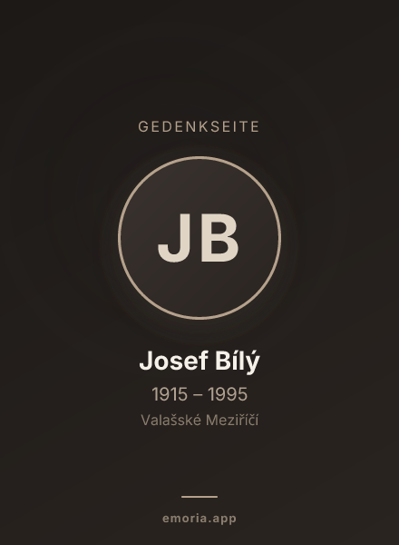 Gedenkportrait von Josef Bílý