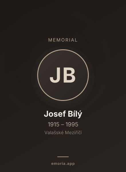 Memorial portrait of Josef Bílý