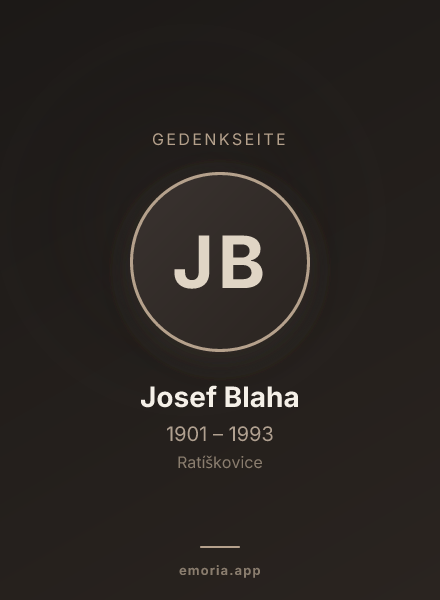 Gedenkportrait von Josef Blaha