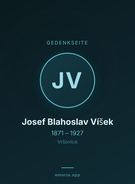 Gedenkportrait von Josef Blahoslav Víšek