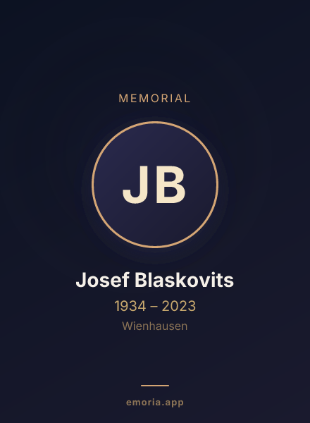 Memorial portrait of Josef Blaskovits