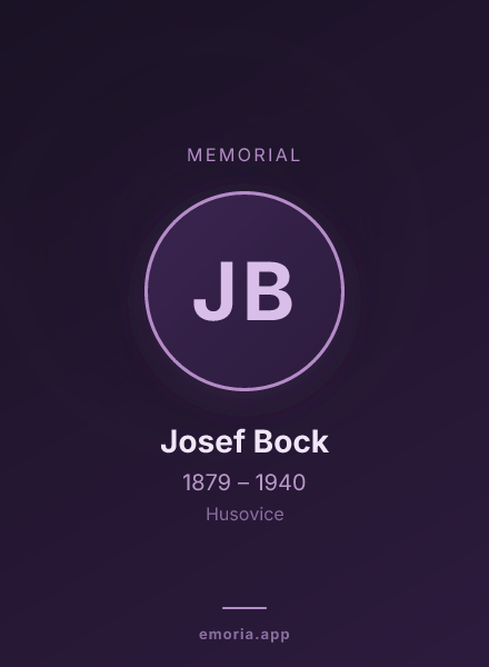 Memorial portrait of Josef Bock