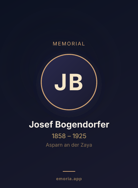 Memorial portrait of Josef Bogendorfer
