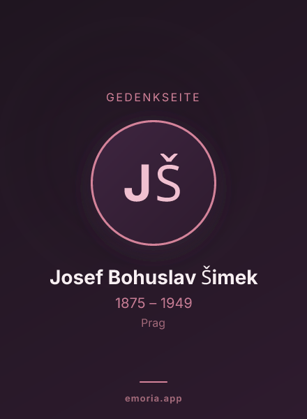 Gedenkportrait von Josef Bohuslav Šimek