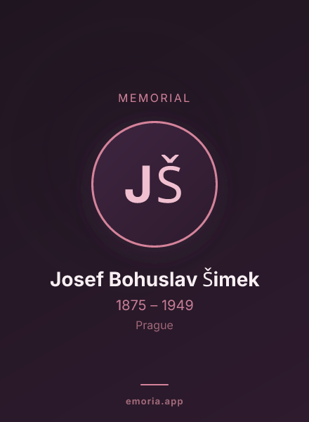 Memorial portrait of Josef Bohuslav Šimek