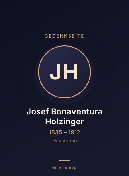 Gedenkportrait von Josef Bonaventura Holzinger