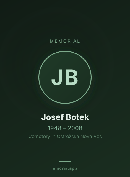 Memorial portrait of Josef Botek