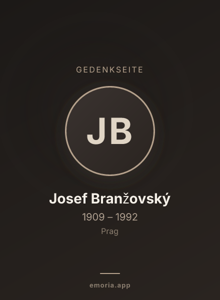 Gedenkportrait von Josef Branžovský