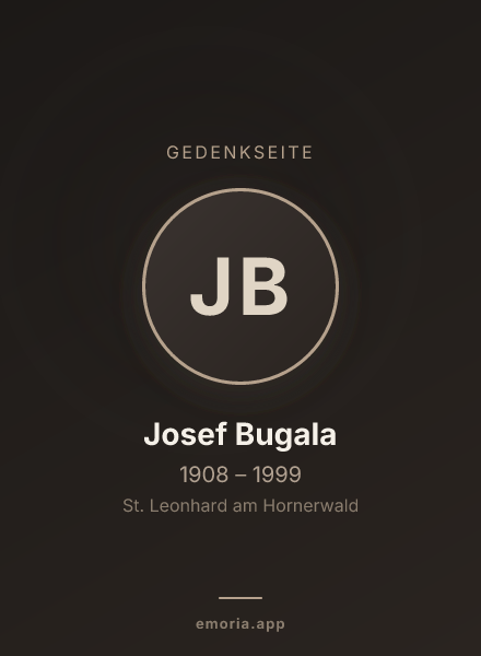 Gedenkportrait von Josef Bugala