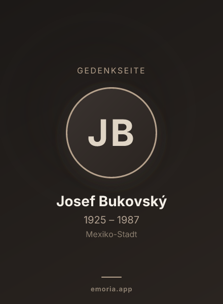 Gedenkportrait von Josef Bukovský