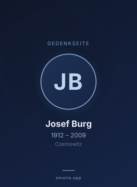 Gedenkportrait von Josef Burg