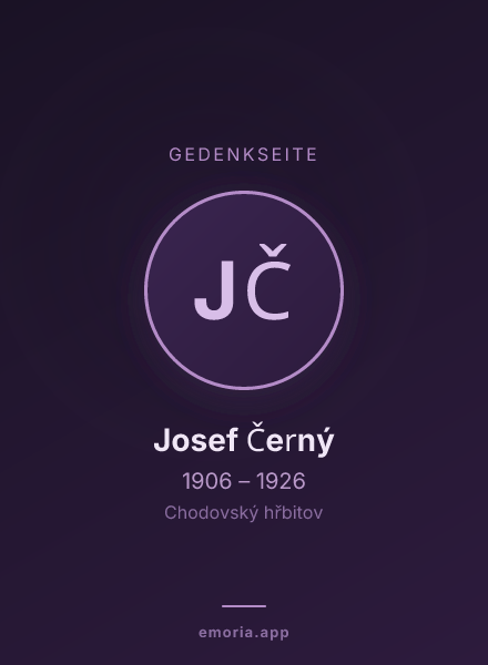 Gedenkportrait von Josef Černý