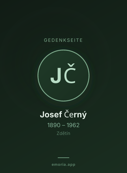 Gedenkportrait von Josef Černý