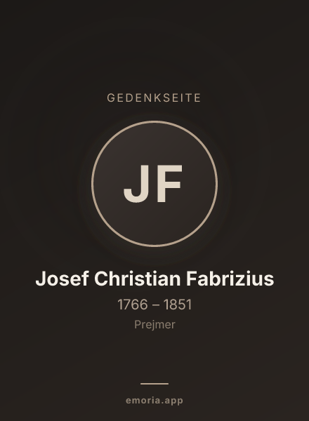 Gedenkportrait von Josef Christian Fabrizius