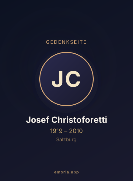 Gedenkportrait von Josef Christoforetti
