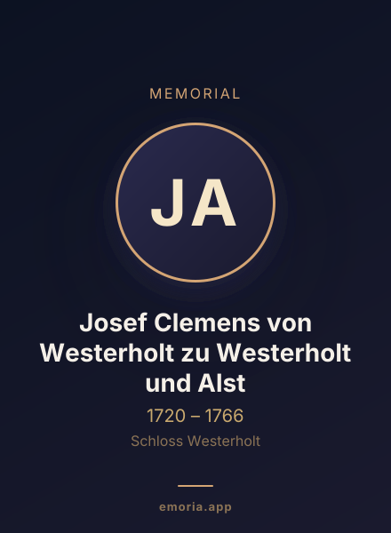 Memorial portrait of Josef Clemens von Westerholt zu Westerholt und Alst
