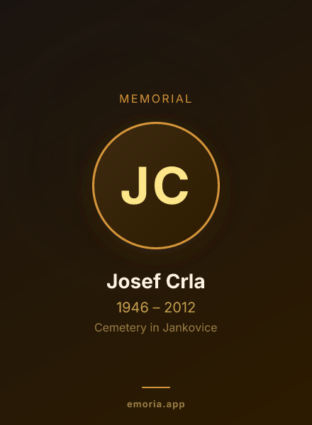 Memorial portrait of Josef Crla