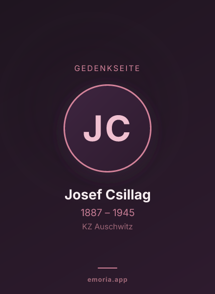 Gedenkportrait von Josef Csillag