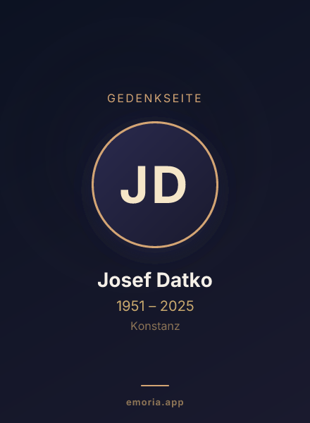 Gedenkportrait von Josef Datko