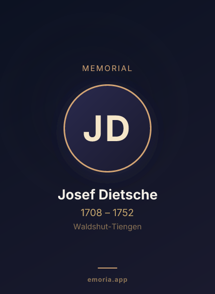 Memorial portrait of Josef Dietsche