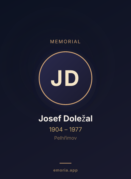 Memorial portrait of Josef Doležal