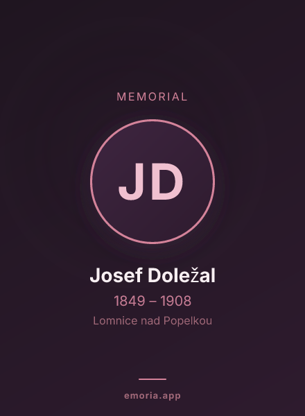 Memorial portrait of Josef Doležal