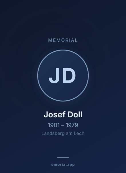 Memorial portrait of Josef Doll