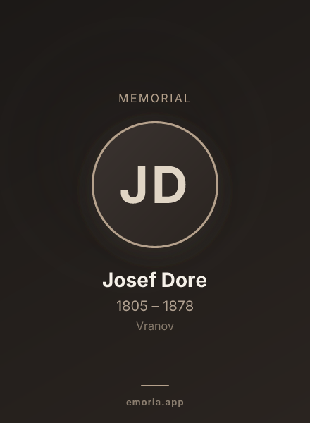 Memorial portrait of Josef Dore