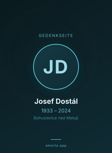 Gedenkportrait von Josef Dostál