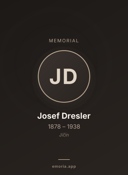 Memorial portrait of Josef Dresler
