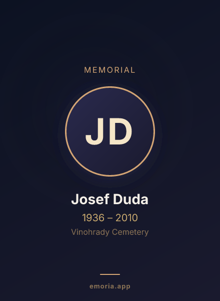 Memorial portrait of Josef Duda