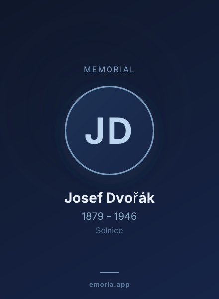 Memorial portrait of Josef Dvořák
