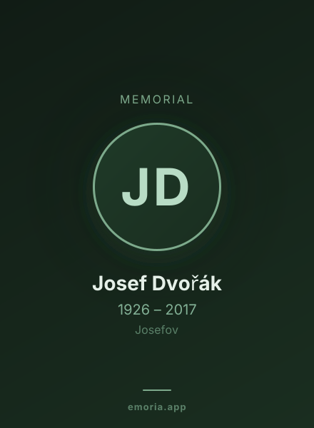 Memorial portrait of Josef Dvořák