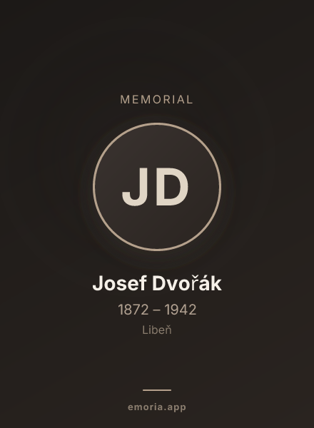 Memorial portrait of Josef Dvořák