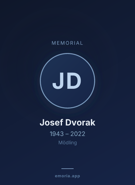 Memorial portrait of Josef Dvorak
