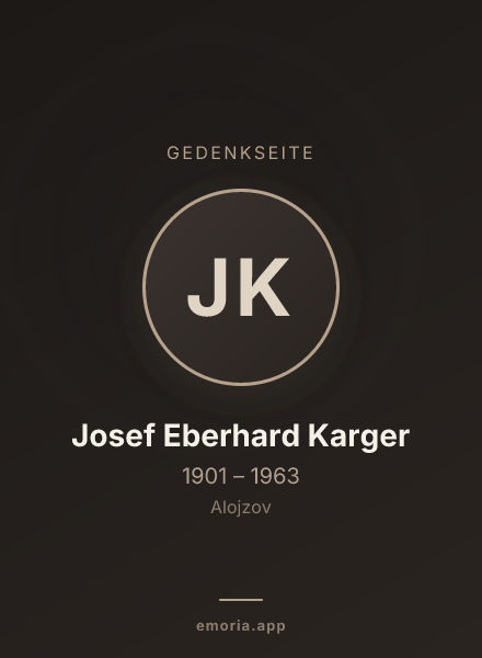 Gedenkportrait von Josef Eberhard Karger