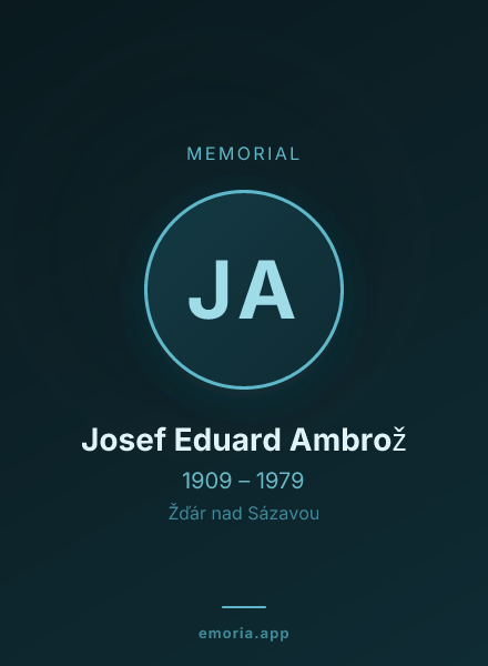 Memorial portrait of Josef Eduard Ambrož