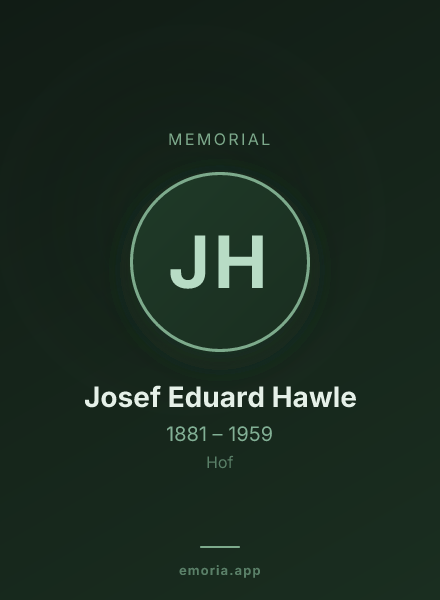 Memorial portrait of Josef Eduard Hawle